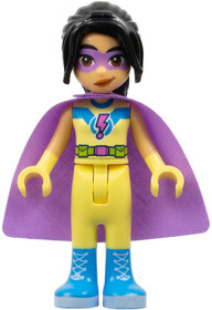 Friends Liann - Bright Light Yellow Superhero Costume, Medium Lavender Cape
