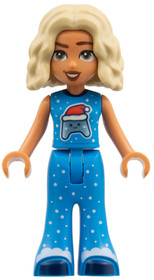 Friends Nova - Dark Azure Outfit with Falling Snow and Game Controller in Santa Hat