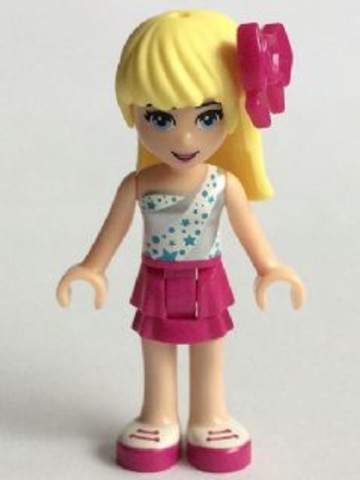 LEGO® Minifigurák frnd125 - Stephanie - Magenta Szoknya, Fehér Felső