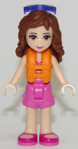 LEGO® Minifigurák frnd230 - Friends Olivia - Sötétpink Fürdőruha és Mentőmellény