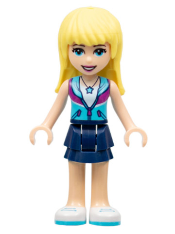 LEGO® Minifigurák frnd256 - Friends Stephanie - Dark Blue Layered Skirt, Medium Azure and Dark Purple Jacket