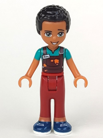 LEGO® Minifigurák frnd262 - Friends Dean - Dark Red Trousers, Dark Turquoise Overalls Top
