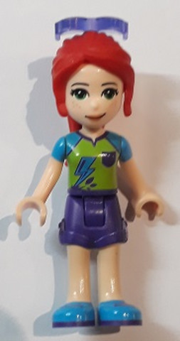LEGO® Minifigurák frnd280 - Friends Mia - Dark Purple Shorts, Lime Top, Red Hair, Sunglasses
