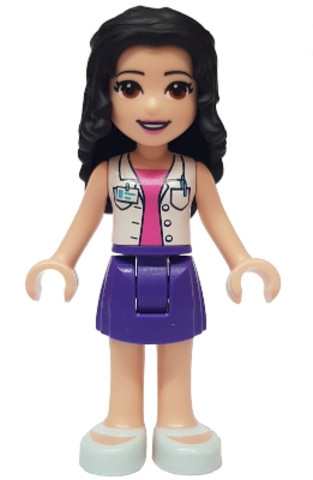 LEGO® Minifigurák frnd302 - Friends Emma - Dark Purple Skirt, White Blouse with ID Card