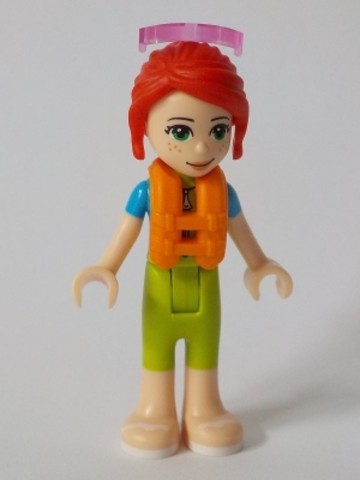 LEGO® Minifigurák frnd304 - Mia lime és sötét azúr színű ruhában, mentőmellénnyel és napszemüveggel