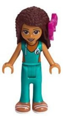 LEGO® Minifigurák frnd308 - Friends Andrea - Dark Turquoise Wetsuit, Bow