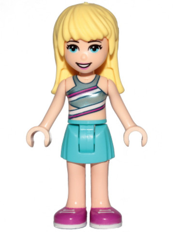 LEGO® Minifigurák frnd314 - Friends Stephanie - Medium Azure Skirt, Striped Top