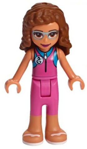 LEGO® Minifigurák frnd316 - Friends Olivia (Nougat) - Dark Pink Wetsuit
