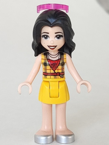 LEGO® Minifigurák frnd327 - Friends Vicky - Yellow Skirt, Bright Light Orange Top, Sunglasses
