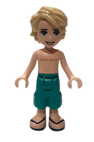 LEGO® Minifigurák frnd379 - Friends Mason - Dark Turquoise Shorts, Shirtless