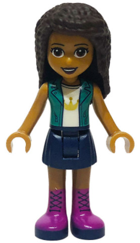 LEGO® Minifigurák frnd415 - Friends Andrea - Dark Blue Skirt, Dark Turquoise Jacket over White Top with Crown