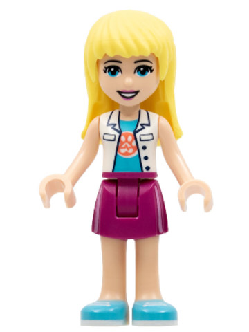 LEGO® Minifigurák frnd420 - Friends Stephanie, Magenta Skirt, White Top with Paw Print Undershirt