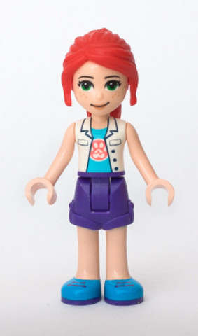 LEGO® Minifigurák frnd435 - Friends Mia - Dark Purple Shorts, White Top with Paw Print Undershirt