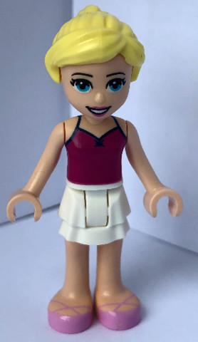 LEGO® Minifigurák frnd443 - Friends Stephanie - Magenta Tank Top, White Skirt, and Bright Pink Ballet Shoes