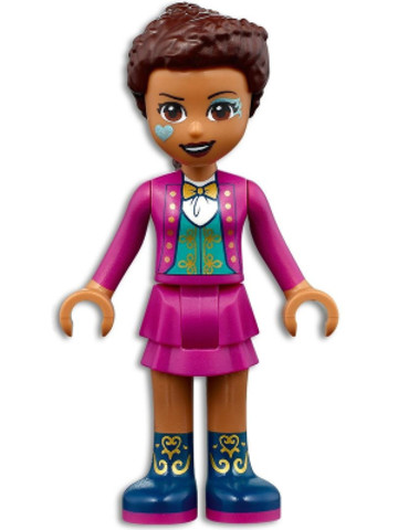 LEGO® Minifigurák frnd467 - Friends Andrea - Magenta Jacket and Skirt, Dark Blue Boots