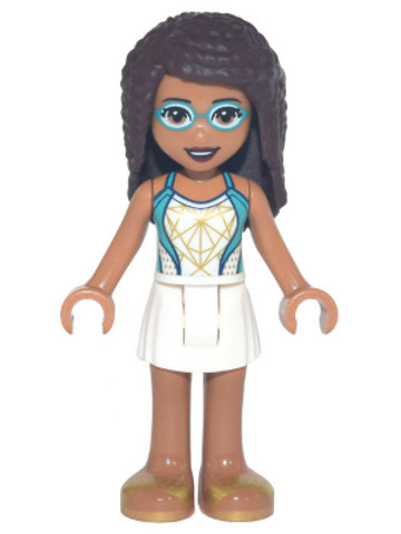 LEGO® Juniors frnd480 - Friends Andrea - White Skirt, Dark Turquoise and White Swimsuit, Swim Goggles