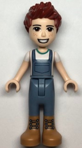 LEGO® Minifigurák frnd495 - Friends Daniel - Medium Nougat Boots, Sand Blue Overalls, White Top