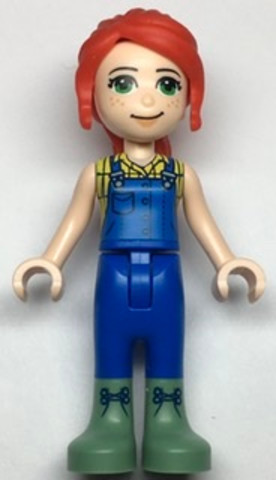 LEGO® Minifigurák frnd497 - Friends Mia, Blue Overalls, Yellow Blouse and Sand Green Boots