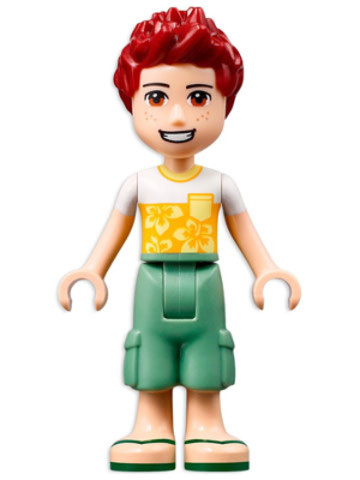 LEGO® Minifigurák frnd507 - Friends Daniel, White Flower T-Shirt, Sand Green Trousers Cropped