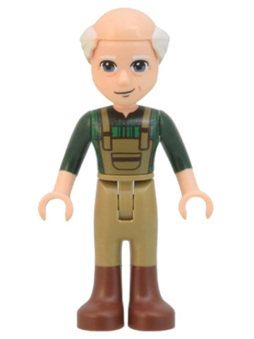 LEGO® Minifigurák frnd523 - Friends Marcel, Dark Green Plaid Shirt and Overalls, Dark Tan Pants with Boots