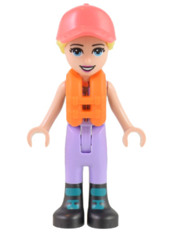 LEGO® Minifigurák frnd545 - Friends Stephanie, Lavender Sailing Outfit, Coral Cap, Orange Life Jacket