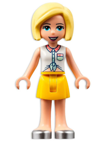 LEGO® Minifigurák frnd550 - Friends Roxy, White Collared Shirt, Yellow Skirt, Silver Shoes