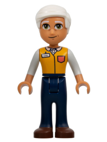 LEGO® Minifigurák frnd577 - Friends Isaac - Bright Light Orange Shirt, Dark Blue Pants, Reddish Brown Shoes