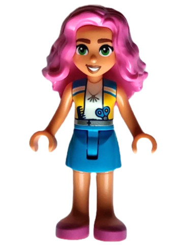 LEGO® Minifigurák frnd590 - Friends Nadia - Medium Azure and Yellow Vest, Medium Azure Skirt, Dark Pink Shoes