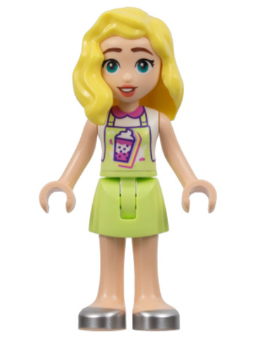 LEGO® Minifigurák frnd592 - Friends Matilde - Yellowish Green Jumper, Bubble Tea Uniform, Silver Shoes