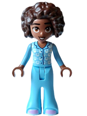 LEGO® Minifigurák frnd602 - Friends Aliya - Bright Light Blue Pajamas, Top with White Horseshoes and Dots, Lavender Shoes