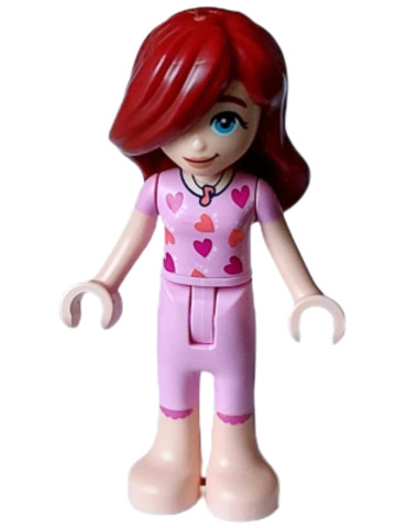 LEGO® Minifigurák frnd603 - Friends Paisley - Bright Pink Pajamas, Top with Magenta and Coral Hearts