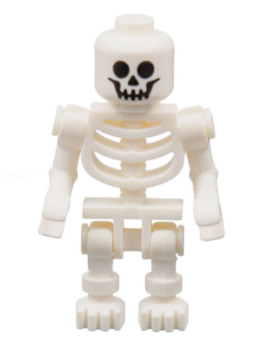 LEGO® Minifigurák gen099 - Skeleton with Standard Skull, Bent Arms Horizontal Grip