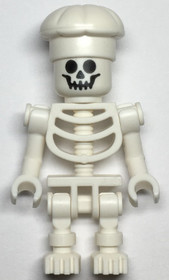 Skeleton - Standard Skull, Bent Arms Vertical Grip, White Chef Toque