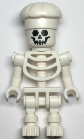 LEGO® Minifigurák gen134 - Skeleton - Standard Skull, Bent Arms Vertical Grip, White Chef Toque