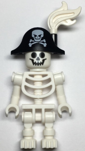 LEGO® Minifigurák gen135 - Skeleton - Standard Skull, Bent Arms Vertical Grip, Bicorne with Large Skull and Crossbones and Whit