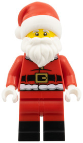 Santa - Fur Lined Jacket with 2 Black Creases on Back, Red Legs with Black Boots, Santa Hat with Mol