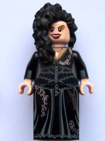 Bellatrix Lestrange, Printed Black Dress, Long Black Hair