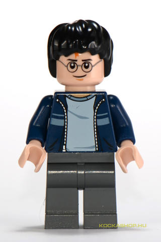 LEGO® Minifigurák hp116 - Harry Potter kék csikós polóban, szürke nadrágban