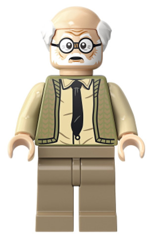 LEGO® Minifigurák hp193 - Ernie Prang - Olive Green Vest Knit, Half Bald