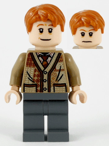 LEGO® Minifigurák hp211 - Arthur Weasley - Sötétbarna pulóver, Sötét kékesszürke nadrág 