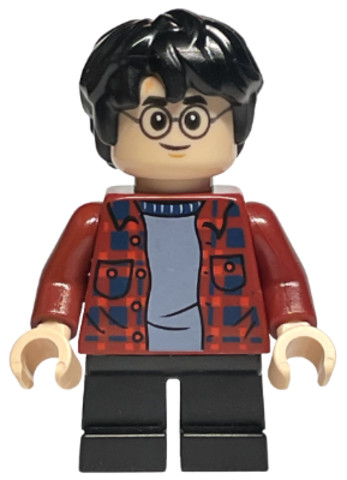LEGO® Minifigurák hp233 - Harry Potter - Dark Red Plaid Flannel Shirt, Black Short Legs
