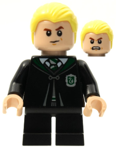 LEGO® Minifigurák hp254 - Draco Malfoy - Black Torso Slytherin Robe, Black Short Legs