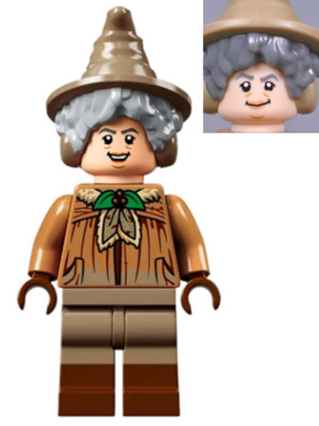 LEGO® Minifigurák hp270 - Pomona Bimba Professzor - Koszos köpeny, Sötétbarna nadrág vörösbarna csizmával