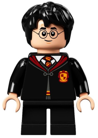 LEGO® Minifigurák hp281 - Harry Potter - Griffendéles köpeny, Pulóver, Ing és Nyakkendő, Fekete nadrág