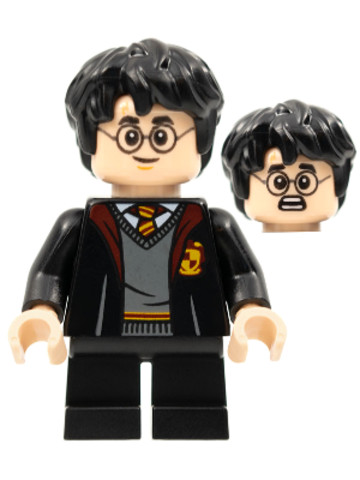 LEGO® Minifigurák hp314 - Harry Potter - Gryffindor Robe Open, Sweater, Shirt and Tie, Black Short Legs