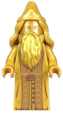 LEGO® Minifigurák hp322 - Albus Dumbledore, 20th Anniversary Pearl Gold