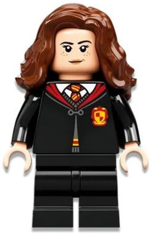 LEGO® Minifigurák hp331 - Hermione Granger, Gryffindor Robe Clasped, Sweater, Shirt and Tie, Black Medium Legs