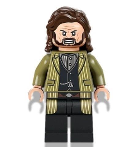 LEGO® Minifigurák hp337 - Sirius Black - Dark Brown Hair, Olive Green Jacket