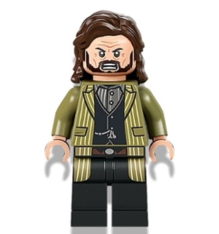 LEGO® Minifigurák hp337 - Sirius Black - Sötétbarna haj, Olívazöld Dzseki