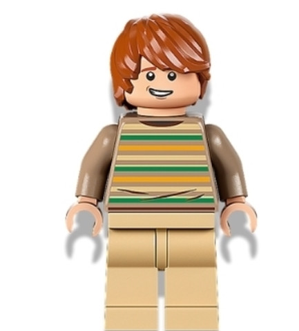 LEGO® Minifigurák hp339 - Ron Weasley - Csíkos pulóver, Barna nadrág 